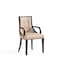 Manhattan Comfort Fifth Avenue Faux Leather and Velvet Dining Armchair in Tan and Walnut DC008AR-TN - alternate 1